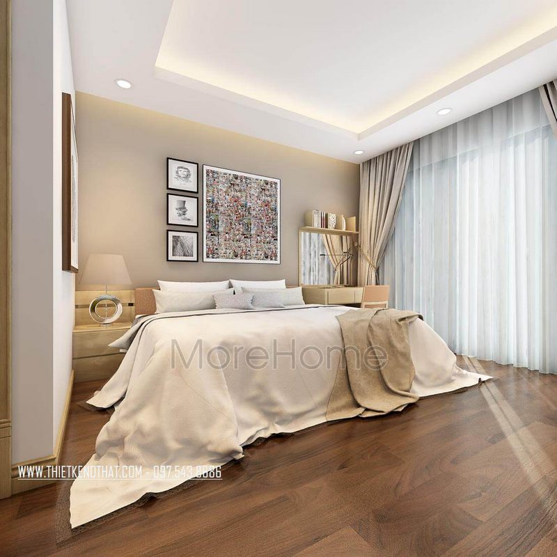 Để trang trí phòng ngủ, sử dụng bộ tranh cổ điển sẽ giúp bức tường không bị rỗng rỗng.
